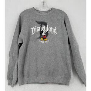 Disneyland Resort Mickey Mouse Womens Hanes Gray Pullover Sweatshirt Sz M